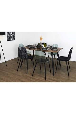 Mesa extensível Forest First Imitação de madeira e preto