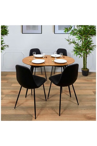 Mesa extensível Imitação madeira e preto