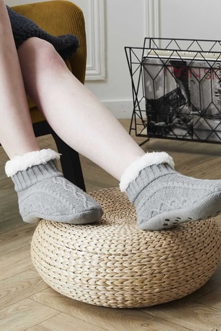 Chaussons - Gris et blanc