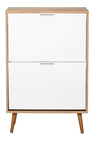 Sapateira 2 portas - Natural e branco
