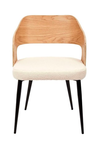 2 fauteuils Loki Hygge - Naturel et crème - Revêtement en bouclette