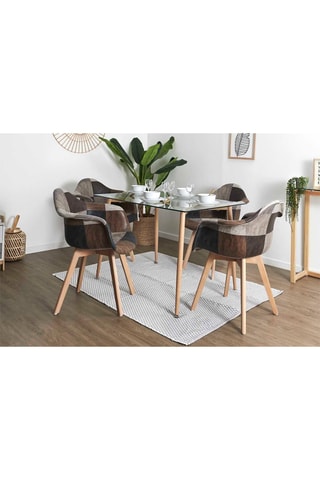 2 fauteuils Scandinave Patchwork - Gris et écru