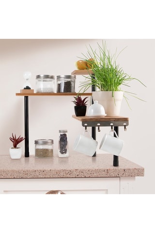 Etagère d'angle en bambou - 43 x 43 x 38 cm - Naturel