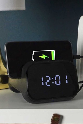 Réveil avec station de charge - Noir