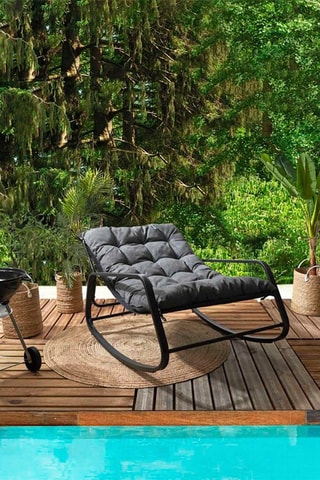 Fauteuil à bascule Miami - 
Gris et noir