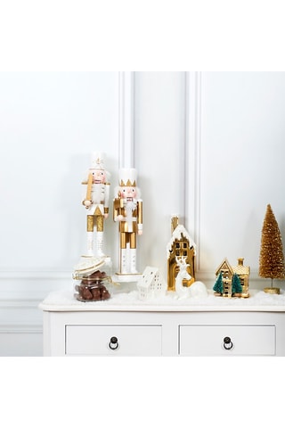 Lot de 2 figurines casse-noisette en bois -  35,5 cm