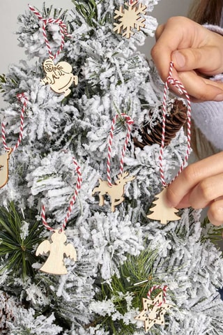 Coffret de 16 figurines de Noël à décorer - Imitation bois