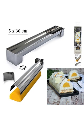 Moule à bûche avec insert en acier inoxydable - 30 x 5 x 4,5 cm