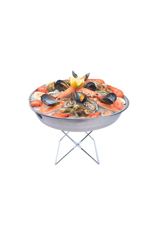 Plateau à fruits de mer et couteau à huîtres en acier inoxydable -  36,4 cm