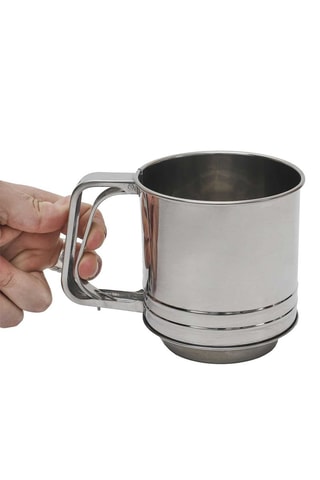 Tamis à farine en acier inoxydable - 10 x 15 x 11 cm