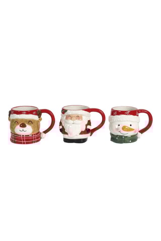 Mug de Noël en relief en céramique - 35 cl - Modèle aléatoire