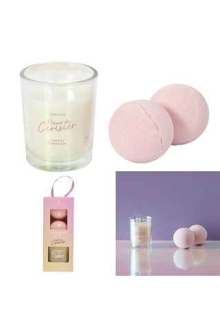 Bougie parfumée et 2 boules de bain