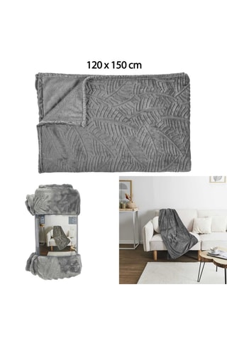 Plaid - Gris foncé - 120 x 1 x 150 cm