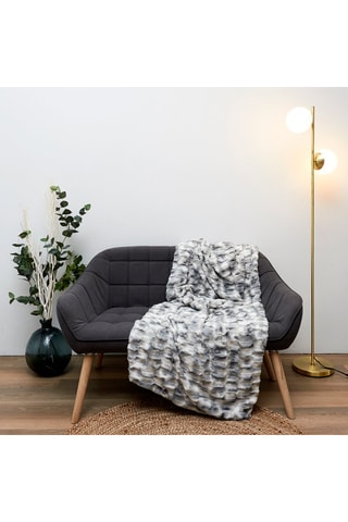 Plaid Opullence - Crème et gris - 140 x 200 X 2 cm