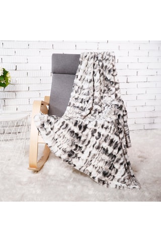 Plaid Opullence - Crème et gris - 140 x 200 X 2 cm