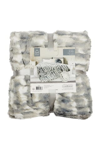 Plaid Opullence - Crème et gris - 140 x 200 X 2 cm