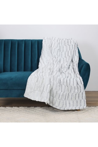 Plaid - Blanc et gris - 140 x 200 cm