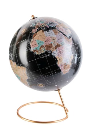 Mapa mundo em metal Preto