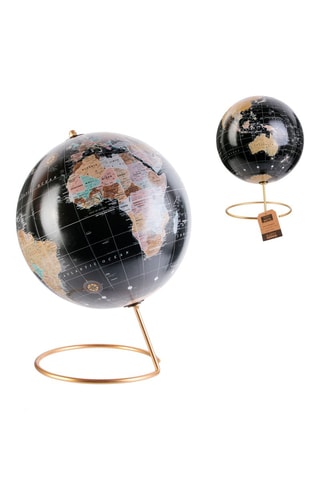 Mapa mundo em metal Preto