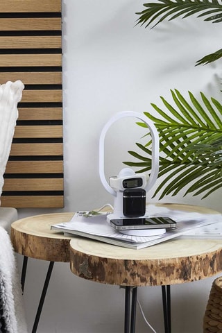 Lampe base de charge 3-en-1 à poser LED - Blanc