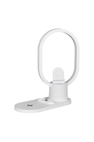 Lampe base de charge 3-en-1 à poser LED - Blanc
