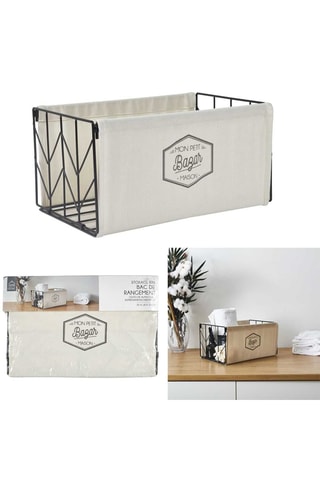 Panier de rangement - Noir et beige