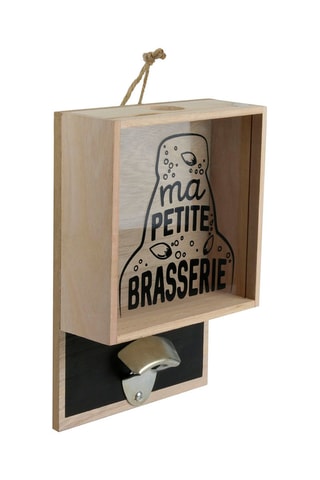 Décapsuleur mural en bois - 17,8 x 6,8 x 26 cm