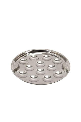 2 assiettes à escargots en acier inoxydable - 
12 emplacements - 18 cm