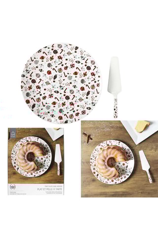 Plat en porcelaine et pelle à tarte - 30 cm