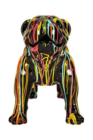 Estátua decorativa cão Preto e amarelo