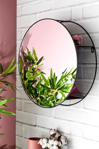 Miroir étagère - 45 cm - Noir