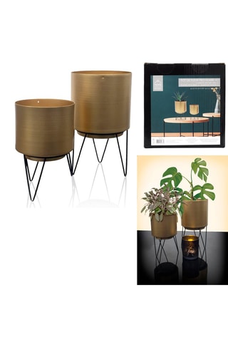 Vaso - Dourado - 12,9 x 12,9 x 22,3 cm