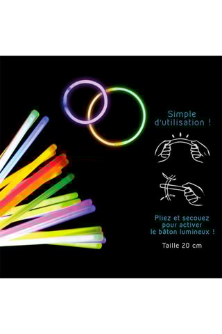 50 bâtonnets fluorescents - Multicolore