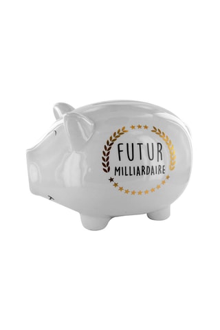 Tirelire cochon XXL en céramique - Blanc