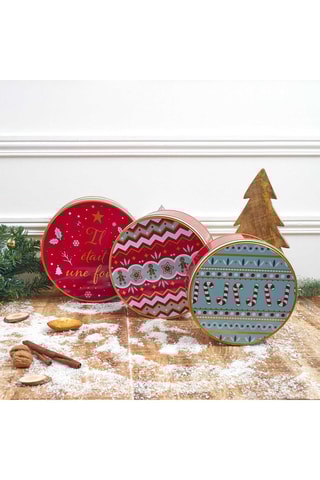 3 boîtes rondes - Rouge