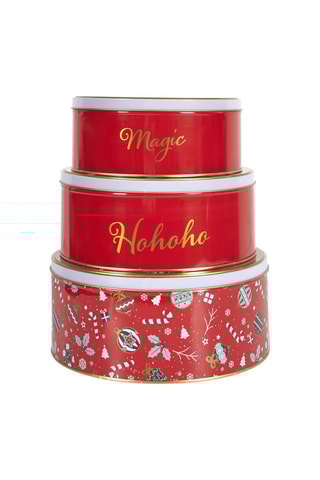 3 boîtes rondes - Rouge