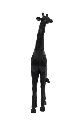 Escultura girafa origami Preto - 40 cm