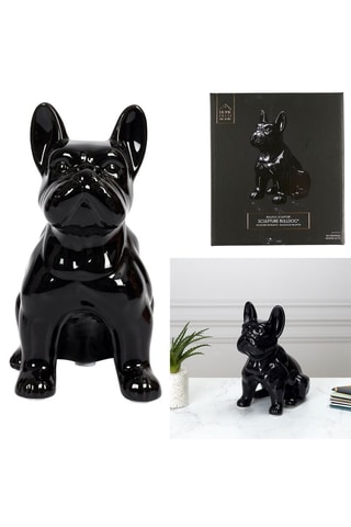Escultura Bulldog Preto - 20 cm