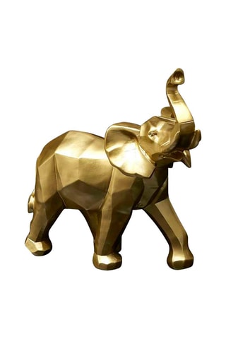 Escultura elefante origami Dourado - 30 cm