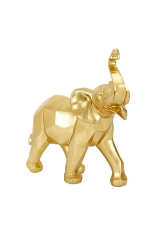 Escultura elefante origami Dourado - 30 cm