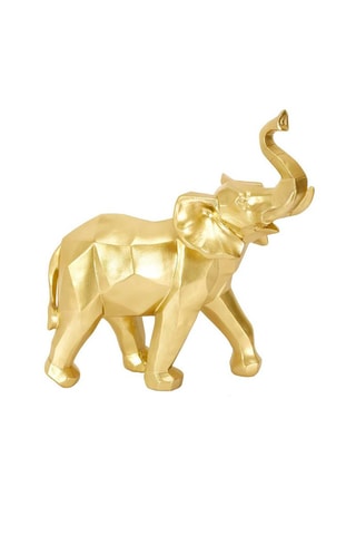 Escultura elefante origami Dourado - 30 cm