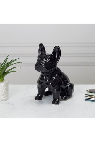 Escultura Bulldog Preto - 30 cm