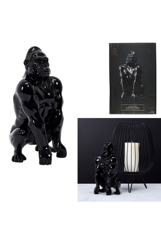 Escultura Gorila Preto - 24 cm