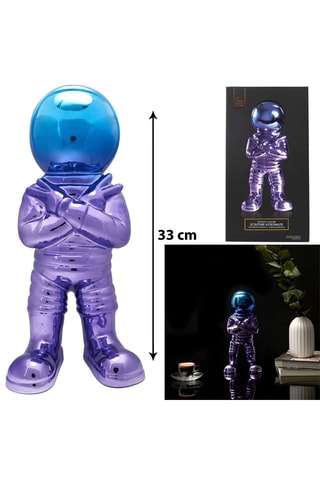 Escultura de astronauta - 15,5 x 11 x 33 cm