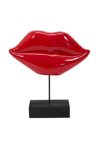 Escultura Boca Preto e vermelho - 20 cm