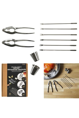 Set d'ustensiles à crustacés en acier inoxydable - Argenté