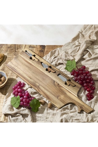 Planche à fromage en bois d’acacia - 65 x 1,5 x 20 cm