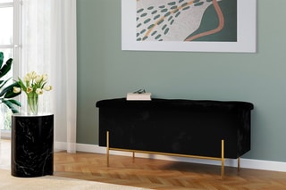 Banc-coffre - Noir et doré