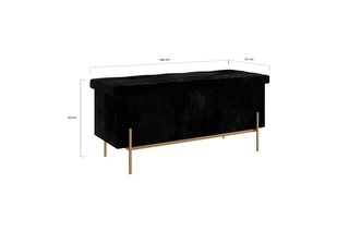 Banc-coffre - Noir et doré