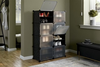 Meuble à chaussures cube -  Noir